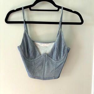 Silver sparkly corset top